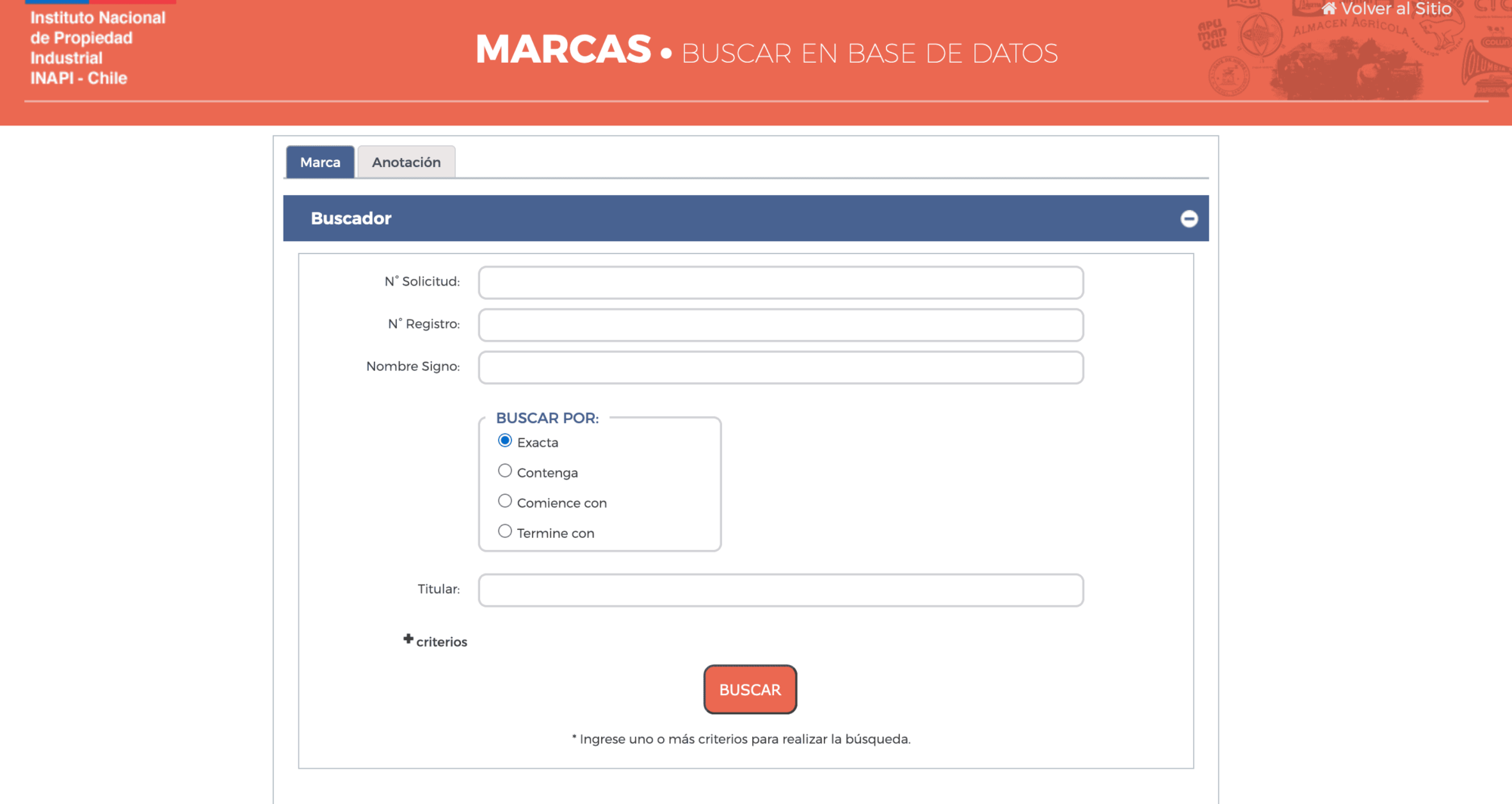 buscar una marca en INAPI
