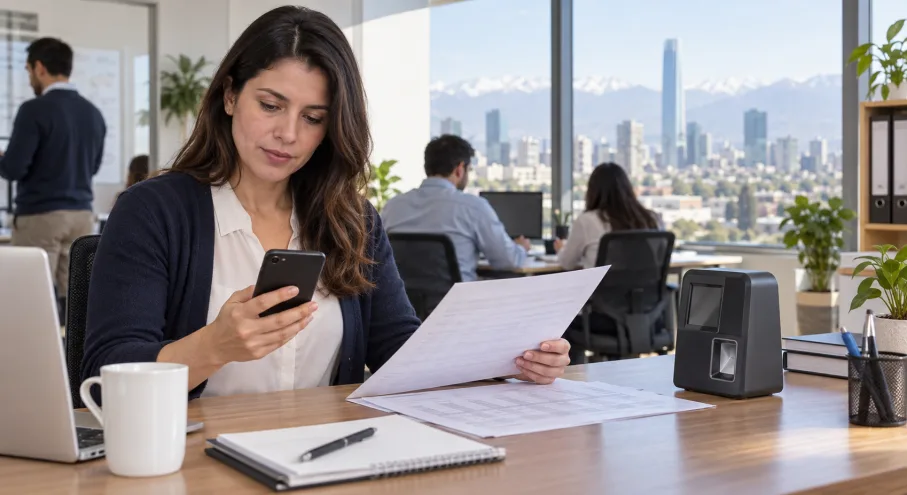 Administradora de una pyme compara opciones de control de asistencia digital
