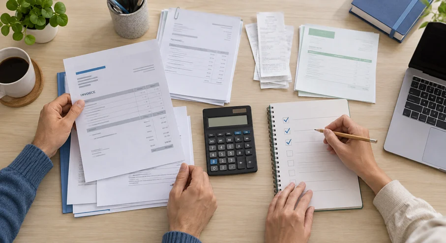 Equipo conciliando facturas, pagos y notas de crédito de cuentas por cobrar