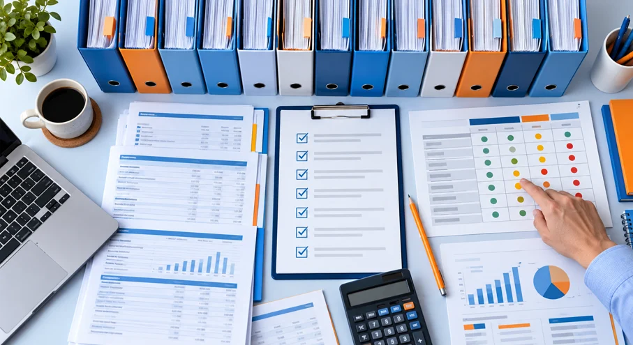 Matriz de períodos y pendientes para regularizar una contabilidad atrasada